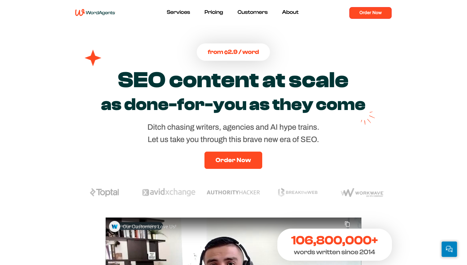 Oldtime SEO content agency website copy